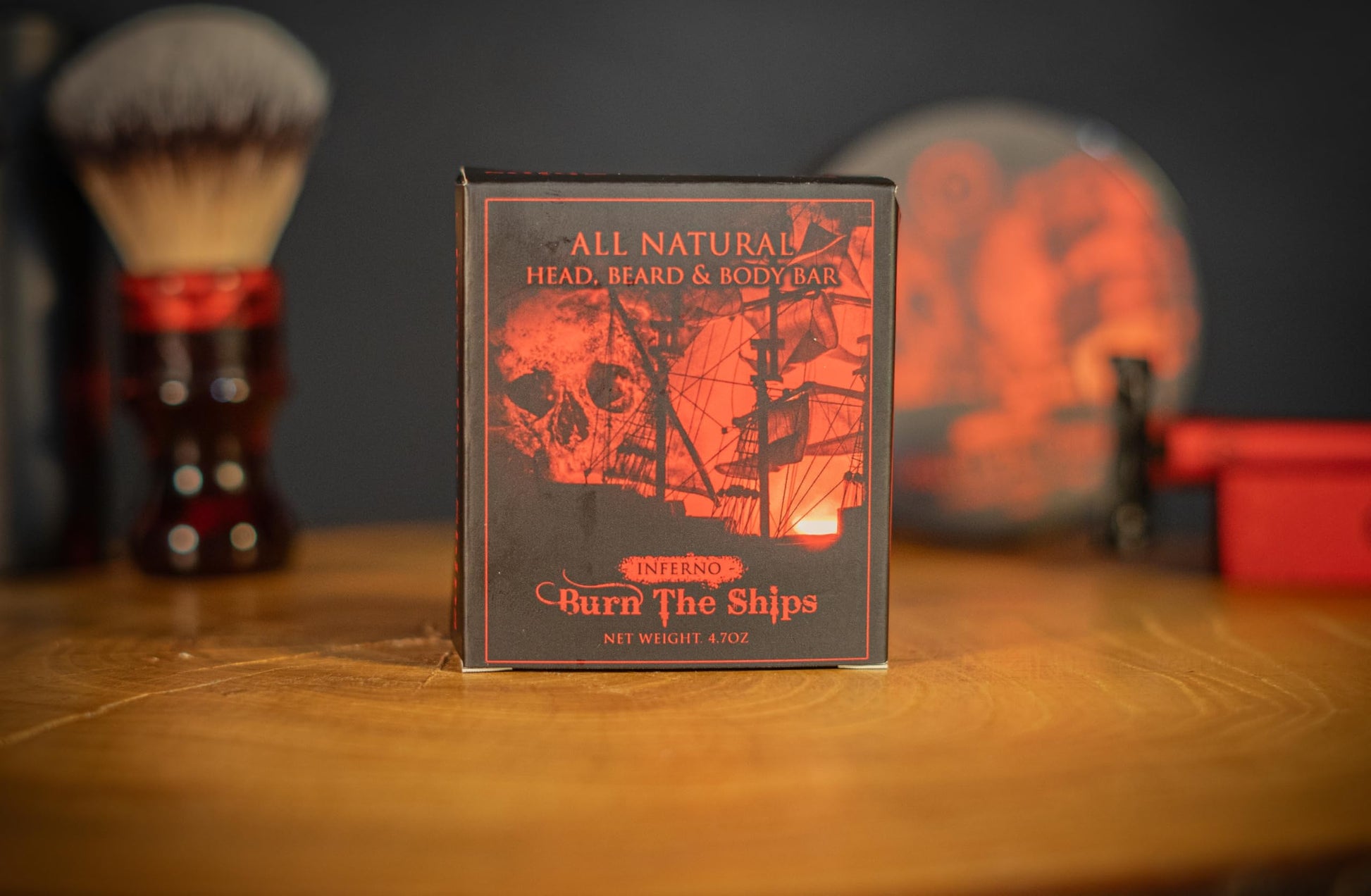 Dark Slate Gray Burn The Ships Men's Soap Bar – 4.7oz Natural with Essential Oils for Body, Face, Beard, Mustache & Scalp | Exfoliating Shower Bar | Grooming Soap for Men | Artisan Sope