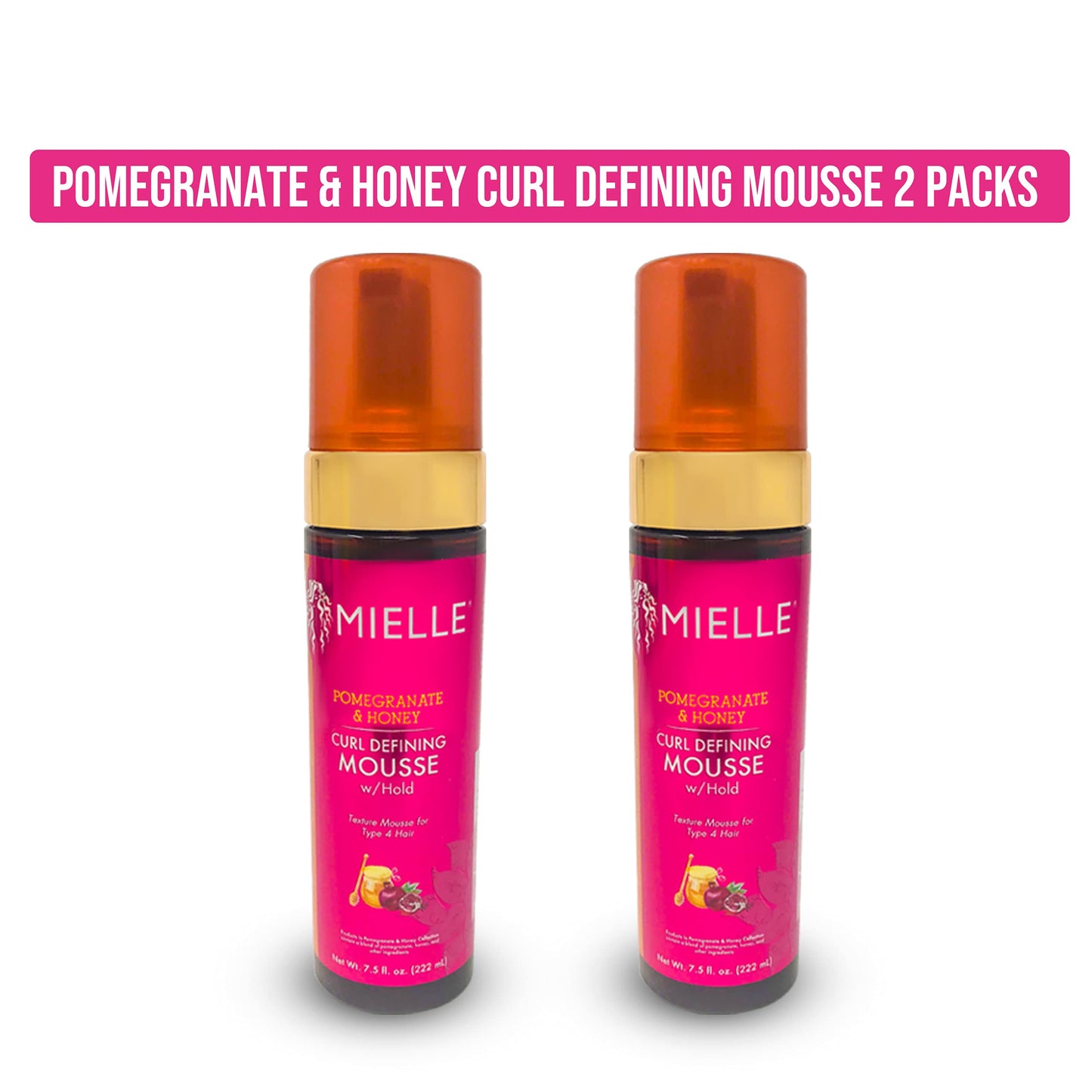 White Smoke Mielle’s Pomegranate and Honey Curl Defining Mousse 2 Packs