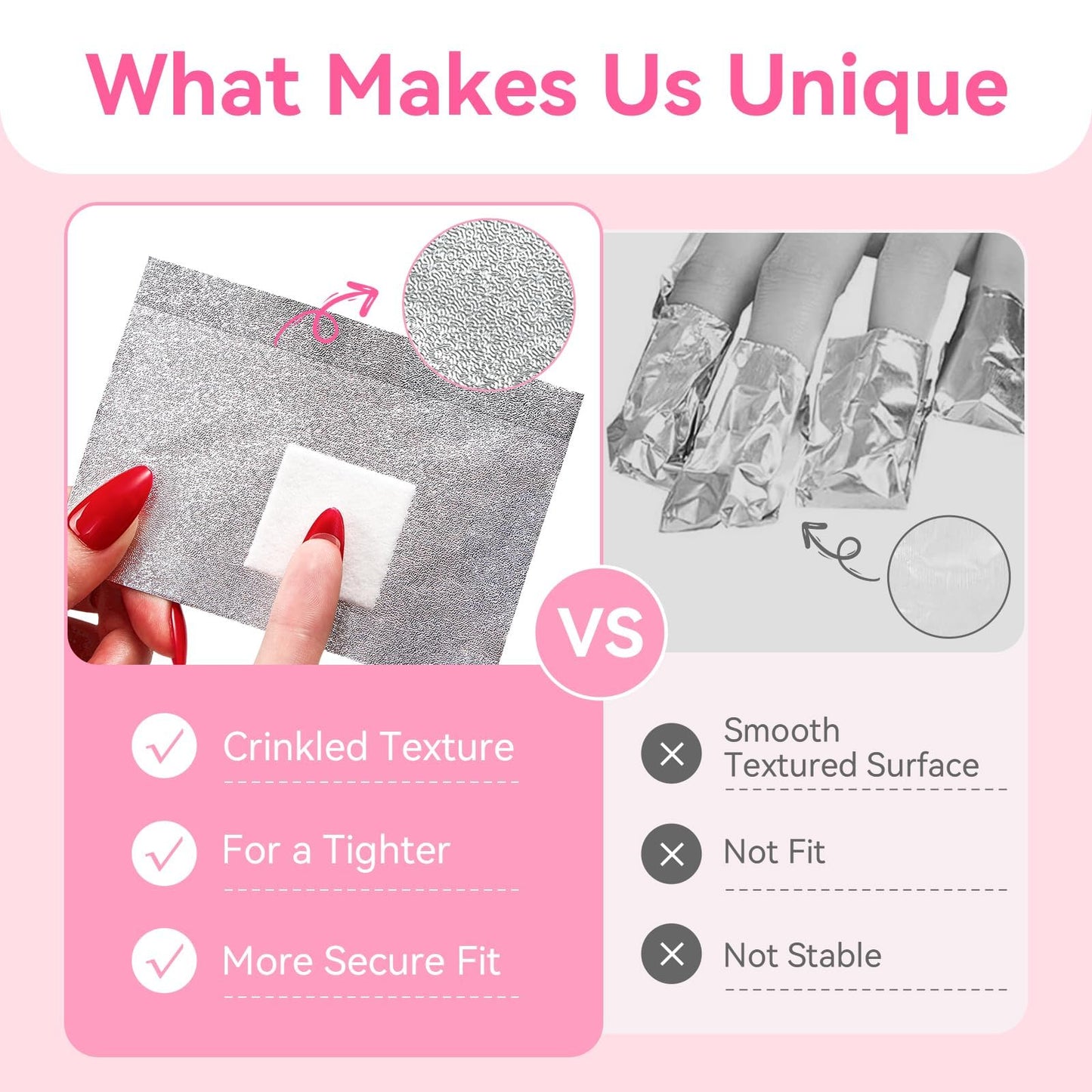White Smoke Makartt Nail Foil Wraps, 100PCS Soak Off Foils with Pre-Attached Larger Lint-Free Cotton Pads for Removing Gel Polish, Acrylic, Dip Powder, Builder Gel & Nail Glue