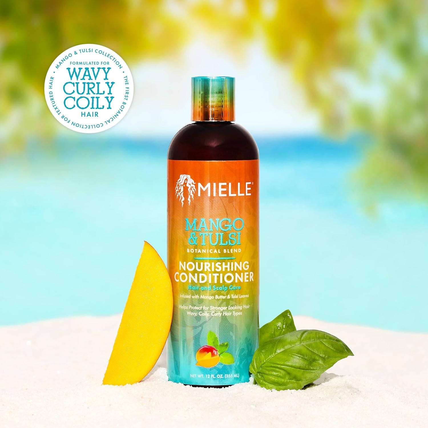 Pale Turquoise Mielle Organics Mango & Tulsi Nourishing Conditioner (12 Oz)