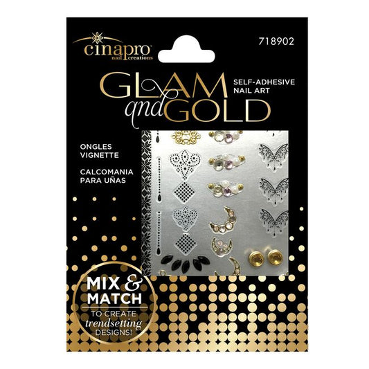 Black Cina Pro Cinapro Glam & Gold Nail Art Kit