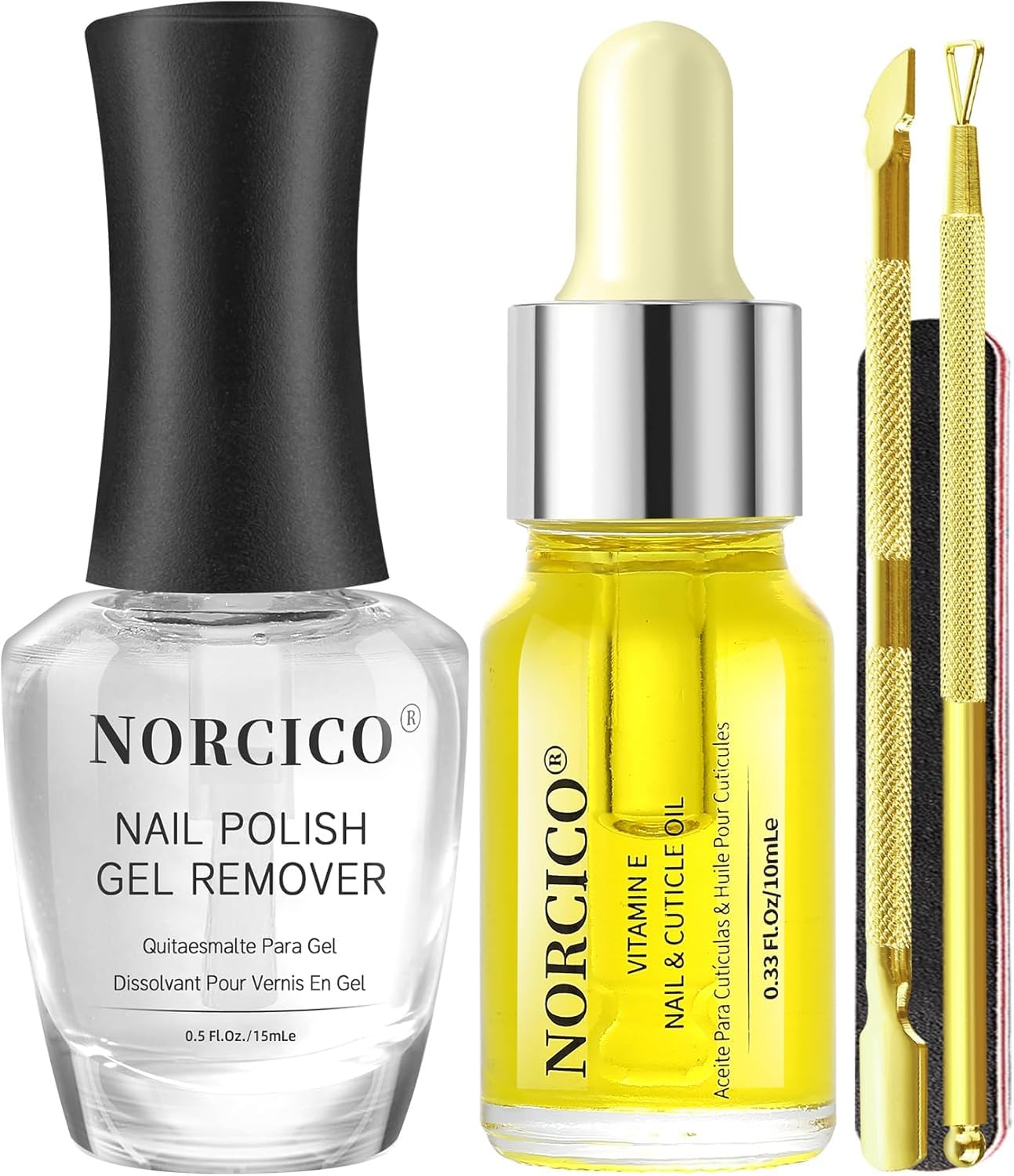White Smoke Gel Polish Remover, Cuticle Oil for Nails (10ml) & Pro-Tools, Fast-Acting Gel Nail Remover (15ml) Works in 2-5 Mins, No Soak for Salon-Quality At-Home Manicure, Gentle Formula with Moisturizing Care