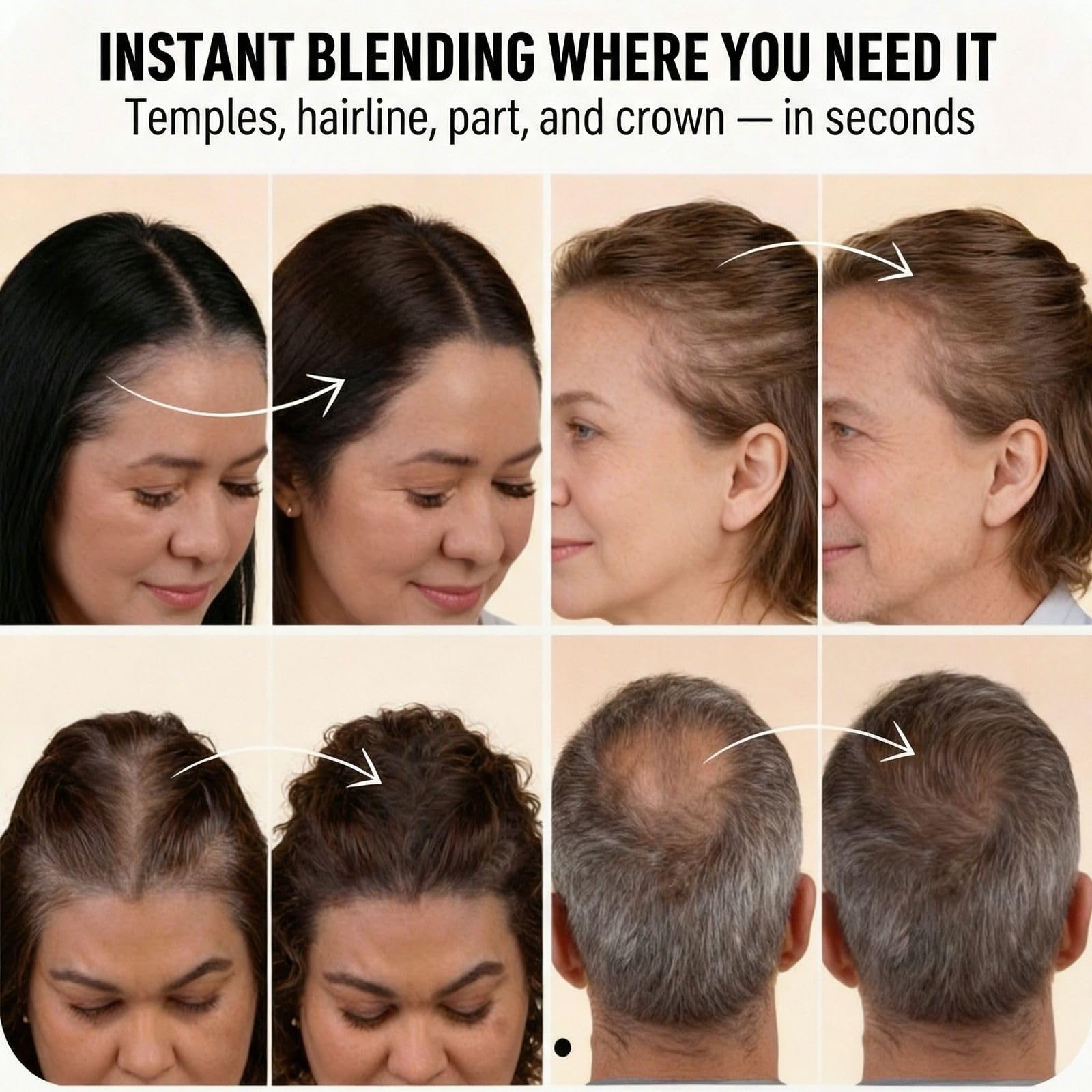 Antique White Hairline Powder for Men & Women- Hair Color Powders for Instant Black Coverage With 48-Hour Stay-Proof Finish-Hair Powder Conceals Thinning, Bald Spots & Blends Naturally Like Hairs Fiber-Medium Brown