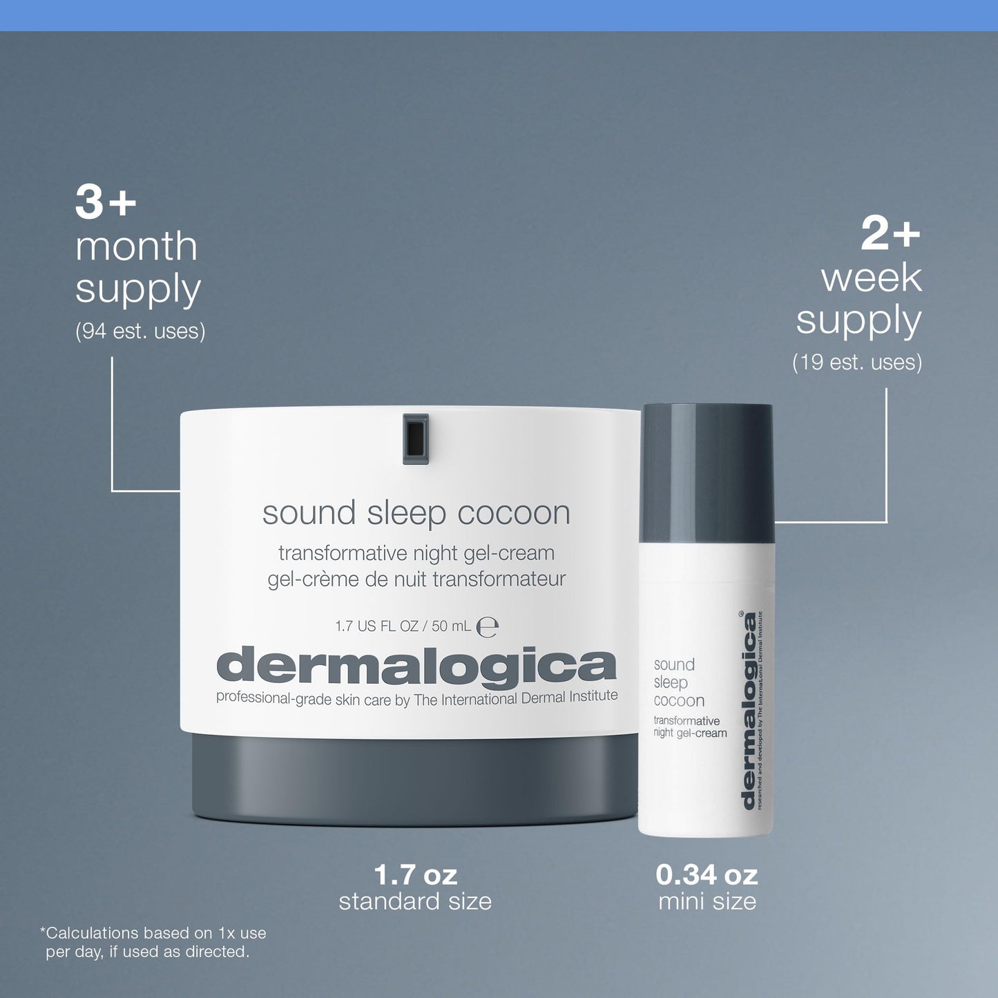 Slate Gray Dermalogica Sound Sleep Cocoon Night Cream Gel for Face, Revitalizing Overnight Moisturizer with Essential Oils - Promotes Restful Sleep for Radiant, Healthier-Looking Skin, 1.7 Fl Oz