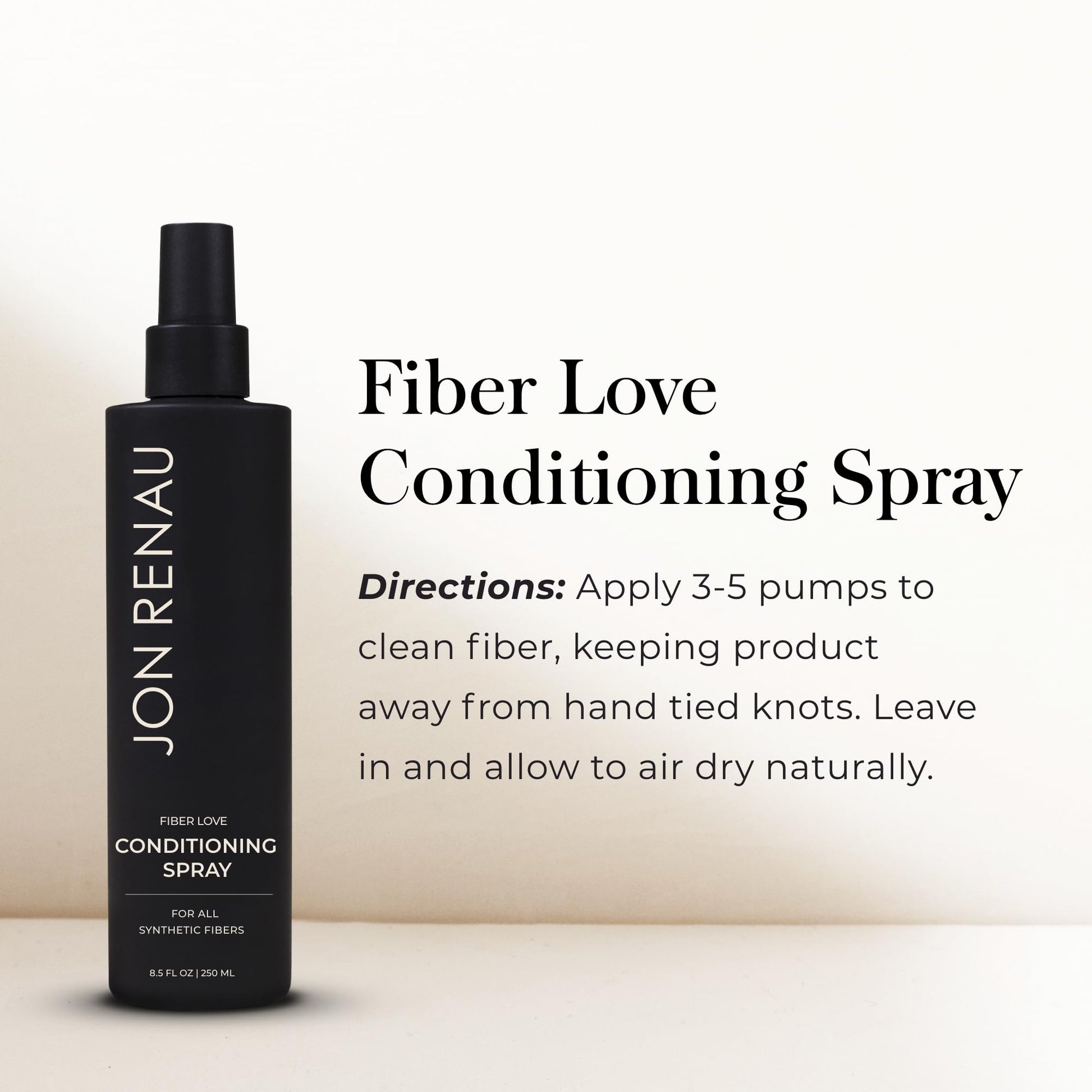 White Smoke Jon Renau Fiber Love Wig Care Bundle, Synthetic Wig Shampoo and Leave In Conditioning Spray, Sulfate and Paraben Free Wash and Detangling System for Synthetic Wigs and Hair Extensions