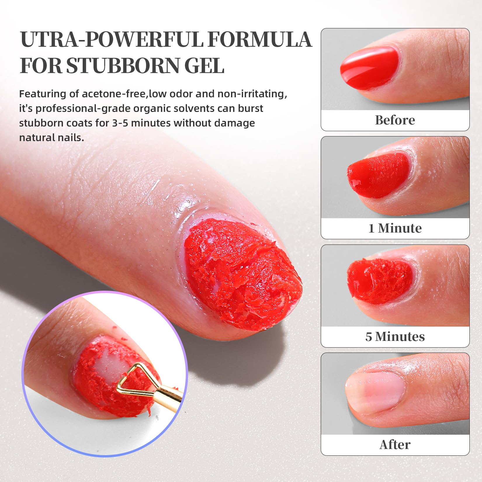 White Smoke Gel Polish Remover, Cuticle Oil for Nails (10ml) & Pro-Tools, Fast-Acting Gel Nail Remover (15ml) Works in 2-5 Mins, No Soak for Salon-Quality At-Home Manicure, Gentle Formula with Moisturizing Care