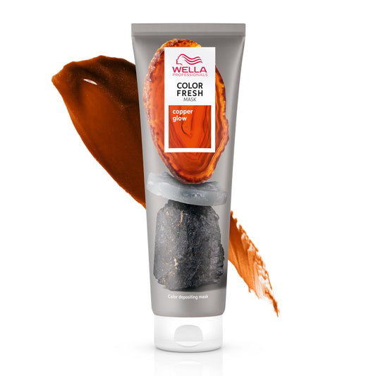 White Smoke Wella Professionals Color Fresh Mask | Copper Glow | Natural Shade | Hair Color-Depositing Mask | Vegan Formula with Avocado Oil | Zero Damage | Silicone Free | 5 Fl Oz
