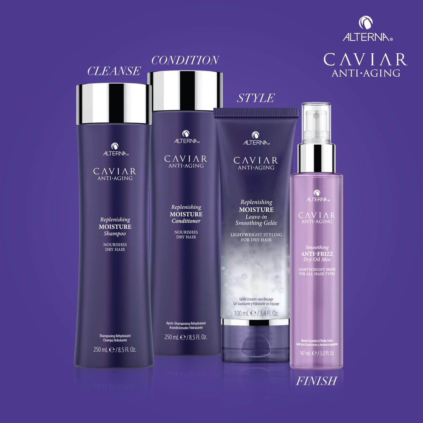 Dark Slate Blue Alterna Caviar Anti-Aging Replenishing Moisture Leave-in Smoothing Gelee, Lightweight Styling For Dry Hair,Sulfate Free ,3.4 Fl Oz (Pack of 1)