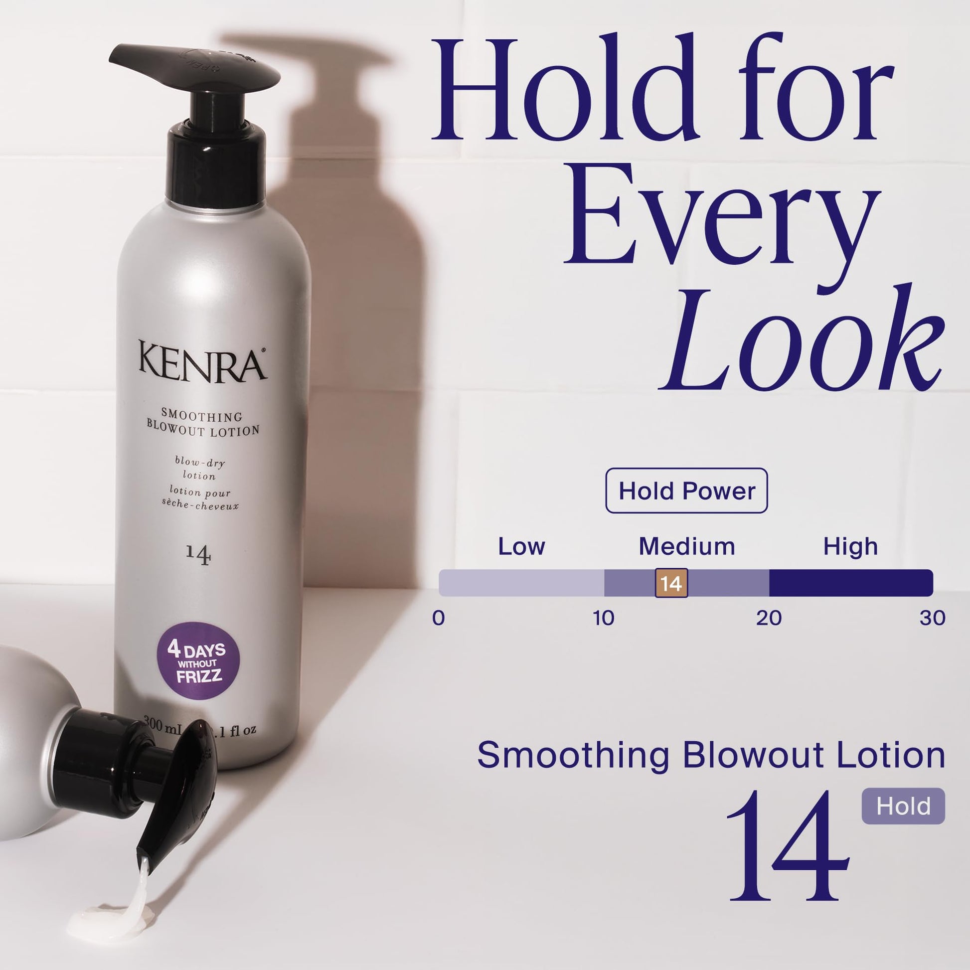 Light Gray Kenra Professional Smoothing Blowout Lotion 14 | Up To 4 Days Without Frizz | Enhances Smoothness & Manageability Of A Blowout | Thermal Protection | Medium To Coarse Hair | 10.1 fl. Oz