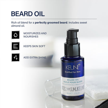 White Smoke 1922 by J.M. Keune Beard Oil, Nourishing & Softening Oil for Beard Care, 1.7 Fl Oz