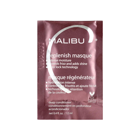 Dim Gray Malibu C Replenish Hair Masque (1 Packet) - Ultra Hydrating Deep Conditioner for Hair Repair - Reparative Formula with Avocado Oil for All Hair Types