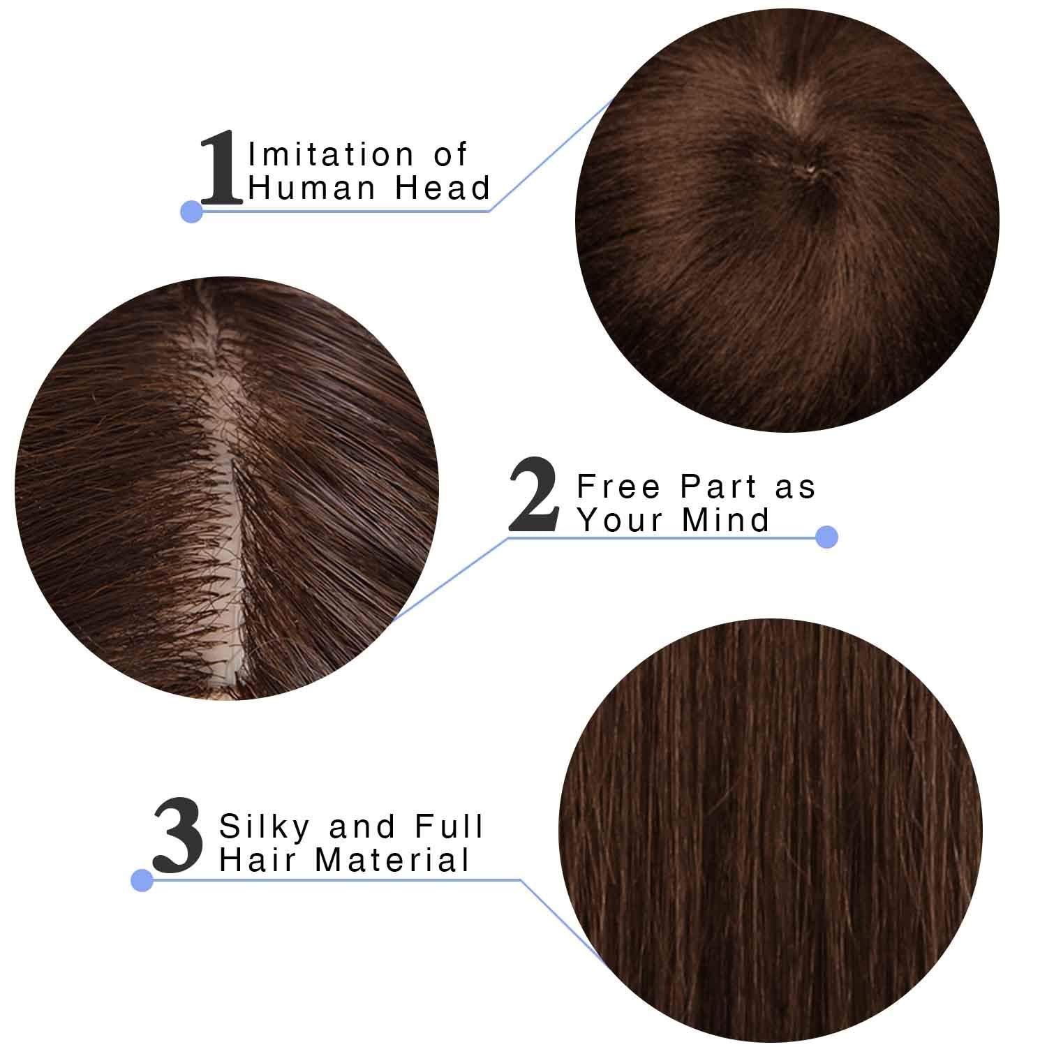 White Smoke Armmu Mannequin Head with Hair 80% Human Hair Doll Head 26"-28" Hairdresser Practice Training Head Cosmetology Manikin with 9 Tools and Clamp - #4 Brown