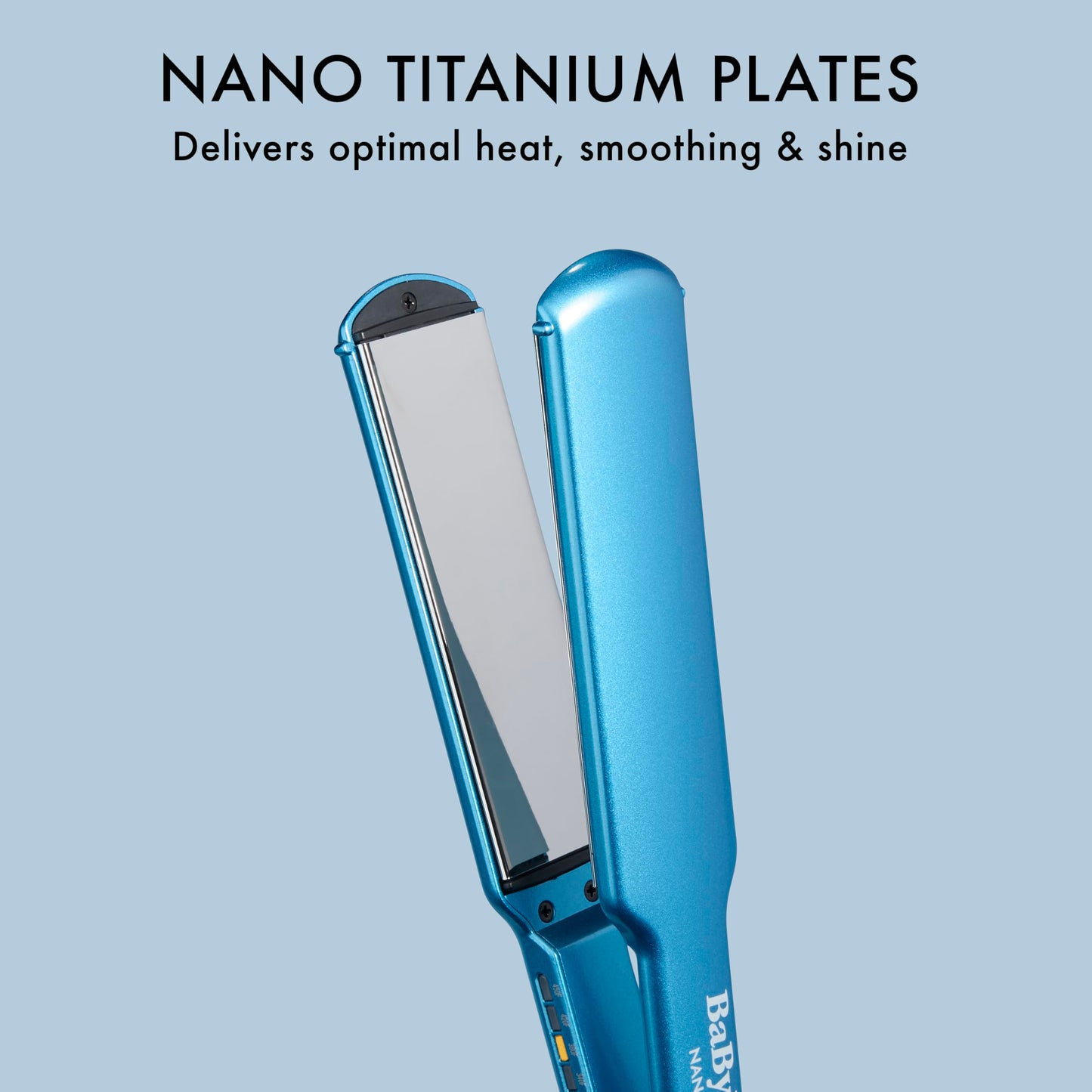 Light Steel Blue BaBylissPRO Flat Iron Hair Straightener, 1 Inch Digital Nano Titanium, Hair Styling Tools & Appliances, BNT4172T