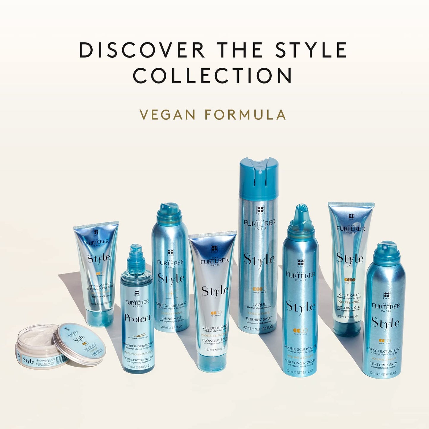 Seashell René Furterer STYLE Texture Spray - Adds Volume & Hold - With Moisturizing Jojoba Extract - For All Hair Types - Vegan & Silicone-Free