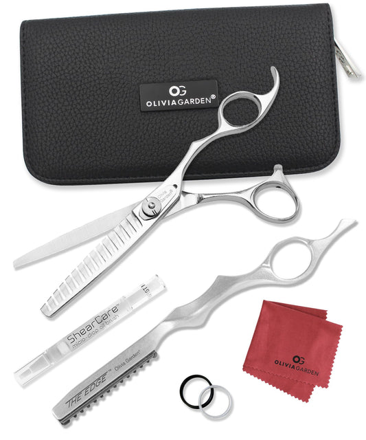 White Smoke Olivia Garden TextureCut Professional Hairdressing Texturizering Thinner Intro Case Deal (15 teeth)