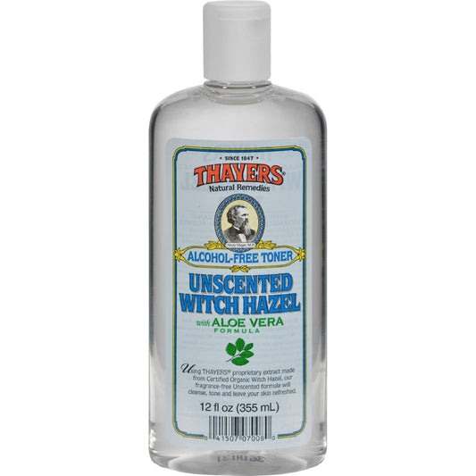 White Smoke THAYERS Witch Hazel - Unscented with Aloe Vera - 12 fl oz. Facial Toner - Tightens Pores, Soothes Redness - 12 fl oz