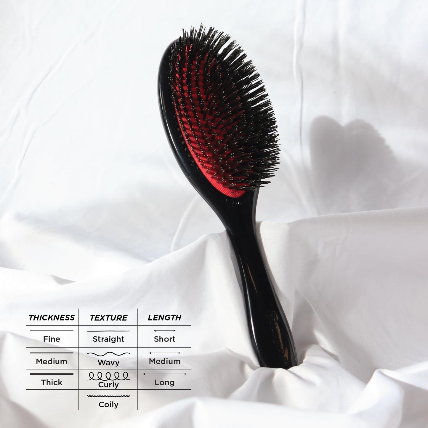 White Smoke Denman Natural Bristle Grooming Brush, Medium