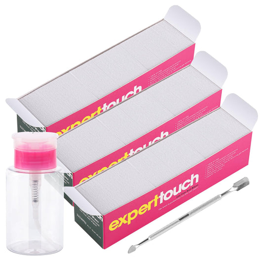 White Smoke 960 pcs Lint Free Nail Wipes Cotton Pads Remover to Soak Off Acrylic Gel Nail Polish with Pumb Bottle Dispenser and 1 Cuticle Pusher Tbestmax