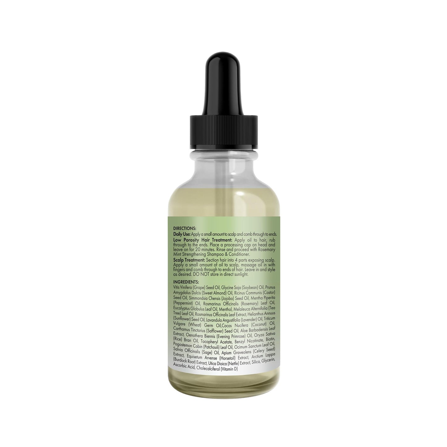 White Smoke Mielle Organics Rosemary & Mint Light Hair Oil, Split Ends & Dry Scalp Treatment - Infused with Biotin & Essential Oils for Strengthening, Soothing, Moisturizing & Encouraging Longer Hair (2 Oz)