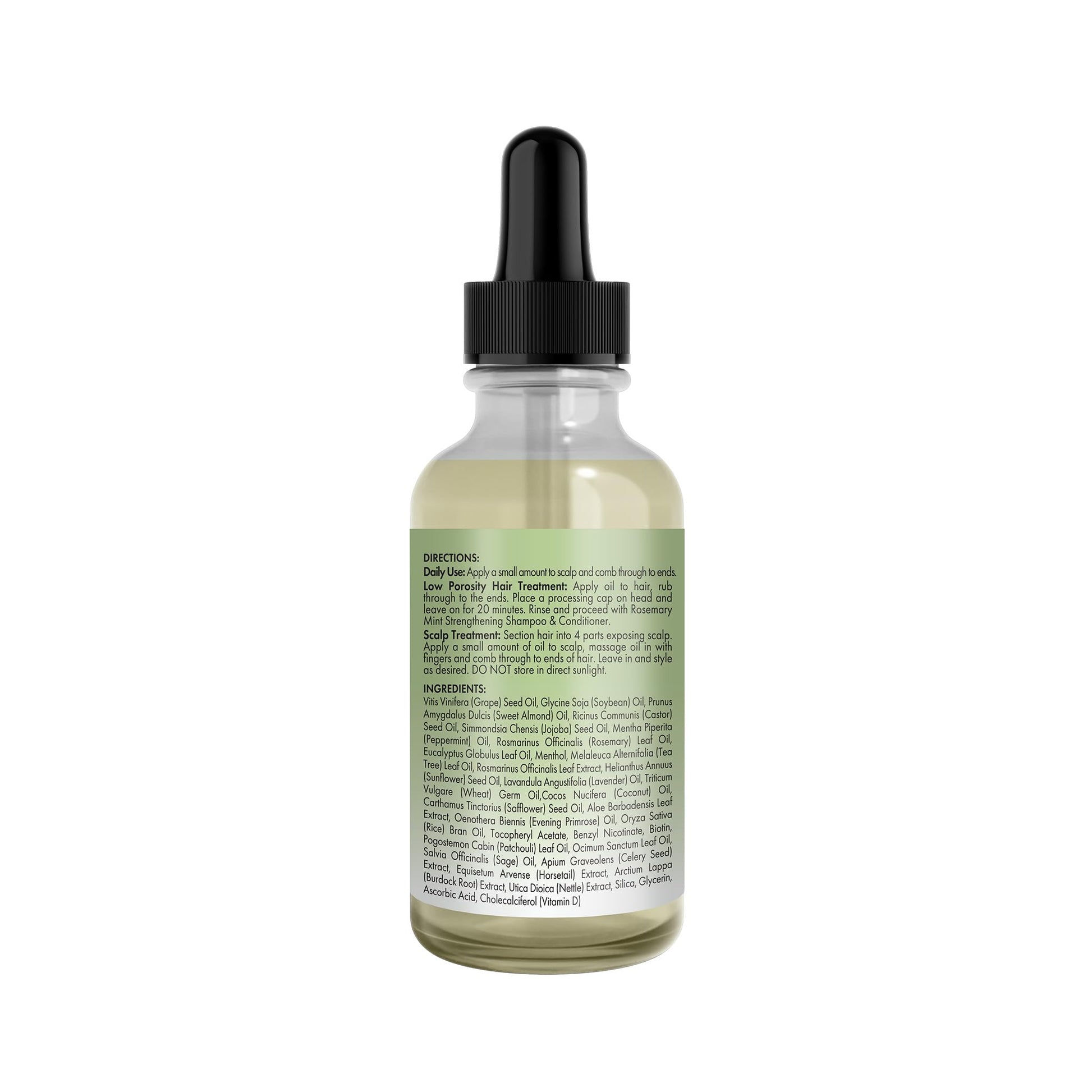 White Smoke Mielle Organics Rosemary & Mint Light Hair Oil, Split Ends & Dry Scalp Treatment - Infused with Biotin & Essential Oils for Strengthening, Soothing, Moisturizing & Encouraging Longer Hair (2 Oz)