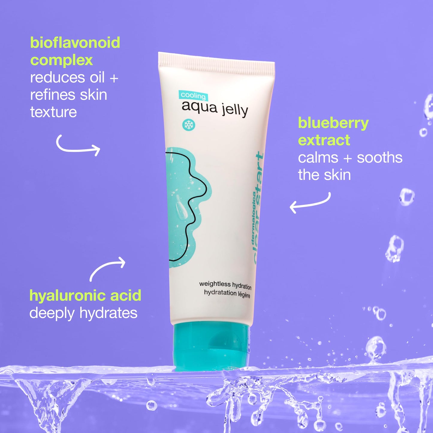 Light Slate Blue Dermalogica Clear Start Cooling Aqua Jelly (2 Fl Oz) Lightweight Gel Moisturizer For Oily Skin - Deeply Hydrate & Reduce Excess Oil for Dewy Glow With No Shine