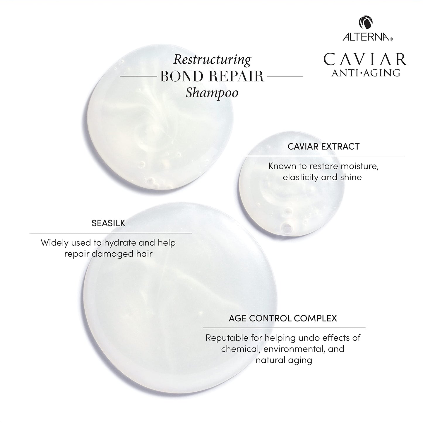 White Smoke Alterna Caviar Anti-Aging Restructuring Bond Repair Shampoo, 16.5 Fl Oz (Pack of 1)