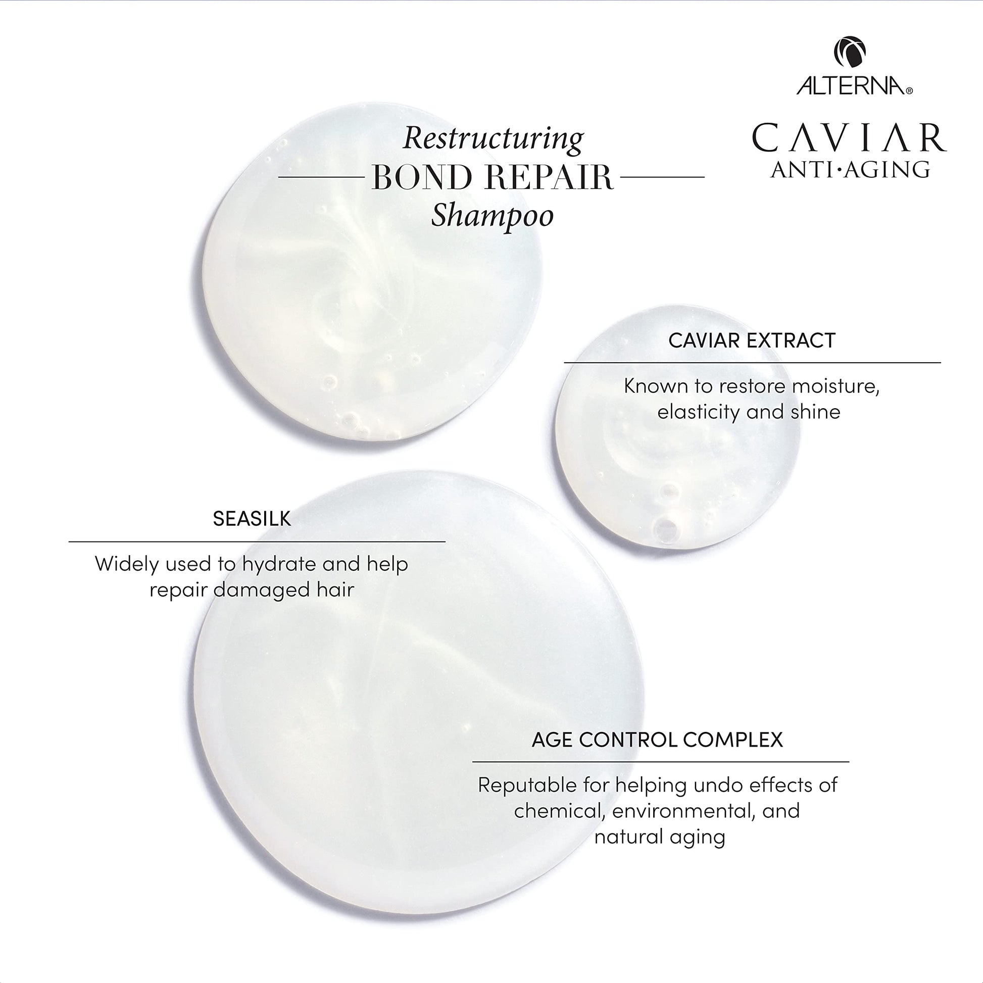 White Smoke Alterna Caviar Anti-Aging Restructuring Bond Repair Shampoo, 16.5 Fl Oz (Pack of 1)