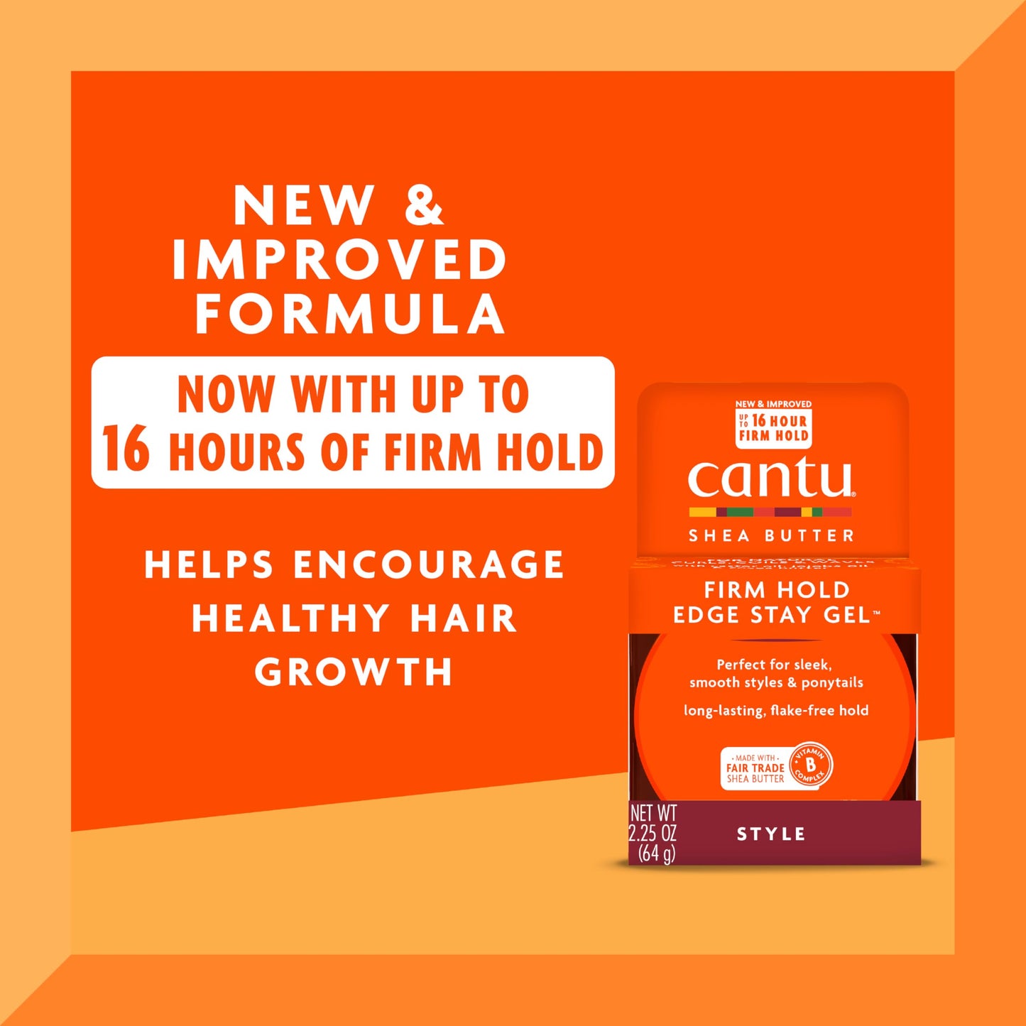Orange Red Cantu Extra Hold Edge Stay Gel for Natural Hair with Shea Butter, 2.25 oz (Pack of 4)
