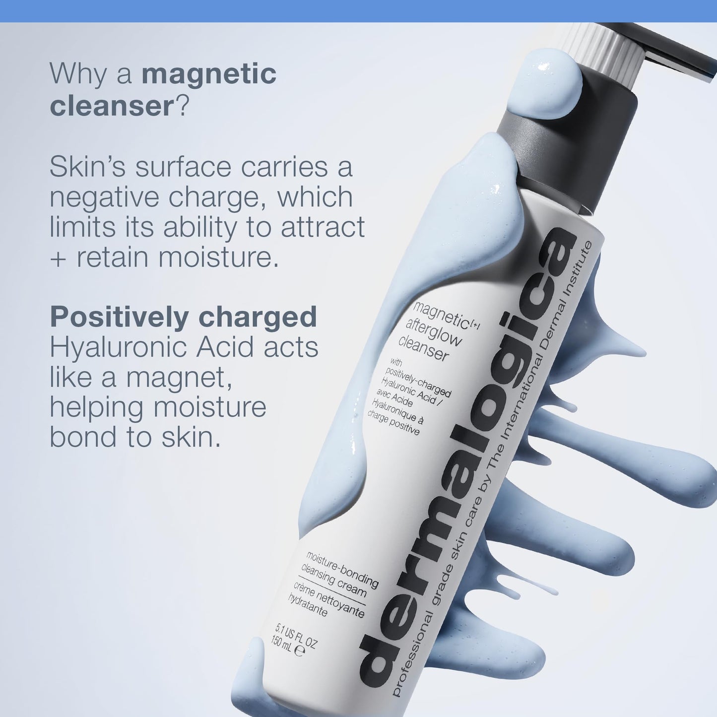 Lavender Dermalogica Magnetic AfterGlow Facial Cleanser, Mucin Cleansing Cream with Hyaluronic Acid - Delivers Glowing and Moisturizing Skin, 5.1 fl oz