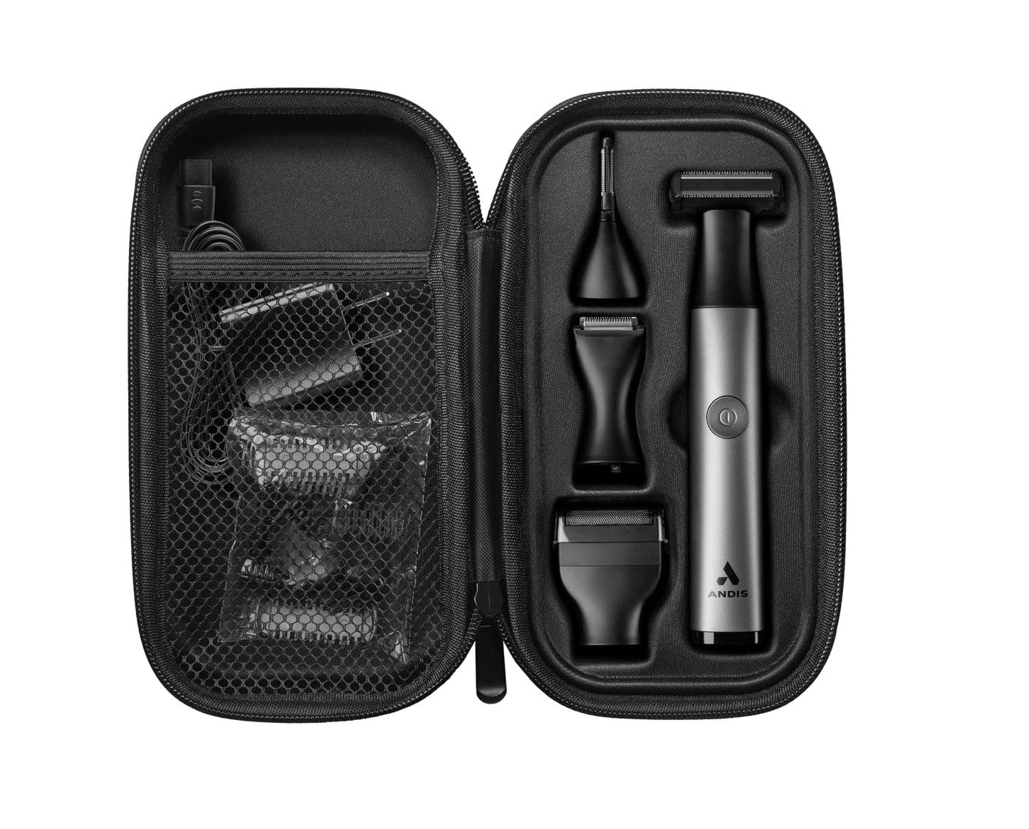 Dark Slate Gray Andis 42315 inEDGE Lithium-Ion Cordless All-in-One One Blade Dual Sided Wet/Dry Trimmer for Body, Face, Ear and Nose Hair, Black