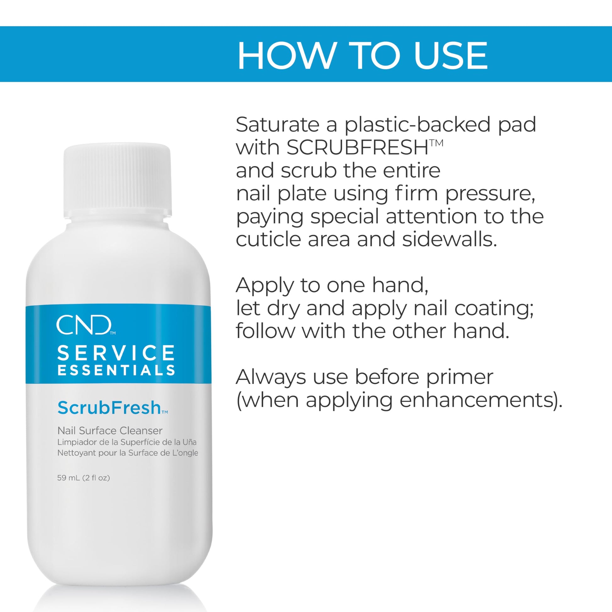 White Smoke CND SCRUBFRESH Nail Surface Cleaner (Packaging May Vary), 2 fl oz