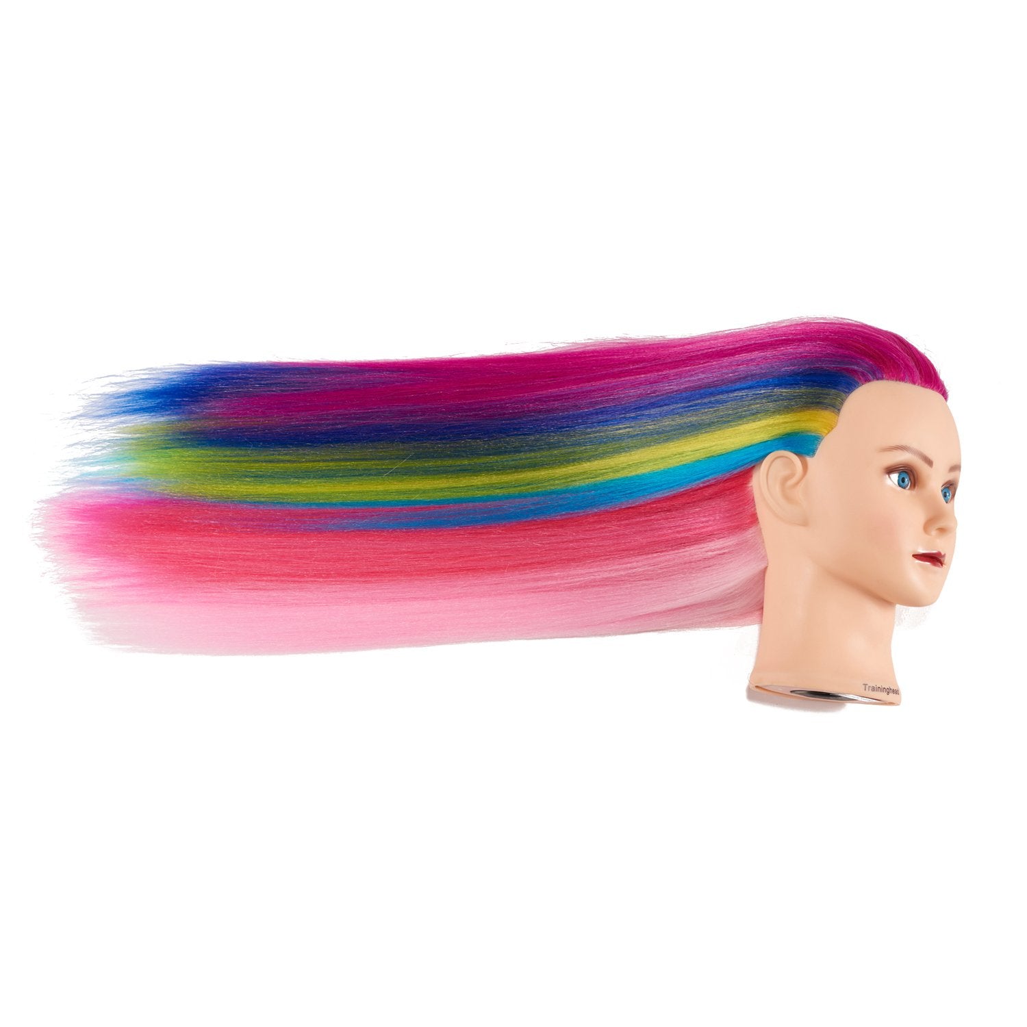 White Smoke Training Head 26"-28" Mannequin Head Hair Styling Manikin Cosmetology Doll Head Synthetic Fiber Hair Hairdressing Training Model Free Clamp