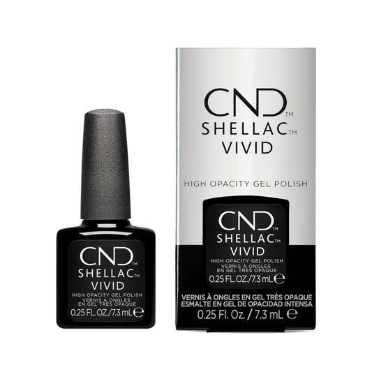 White Smoke CND SHELLAC™ Vivid High-Opacity Nail Art Gel Polish, Breathable Formula, Salon Grade, 700 Black Tuxedo, 0.25 fl oz