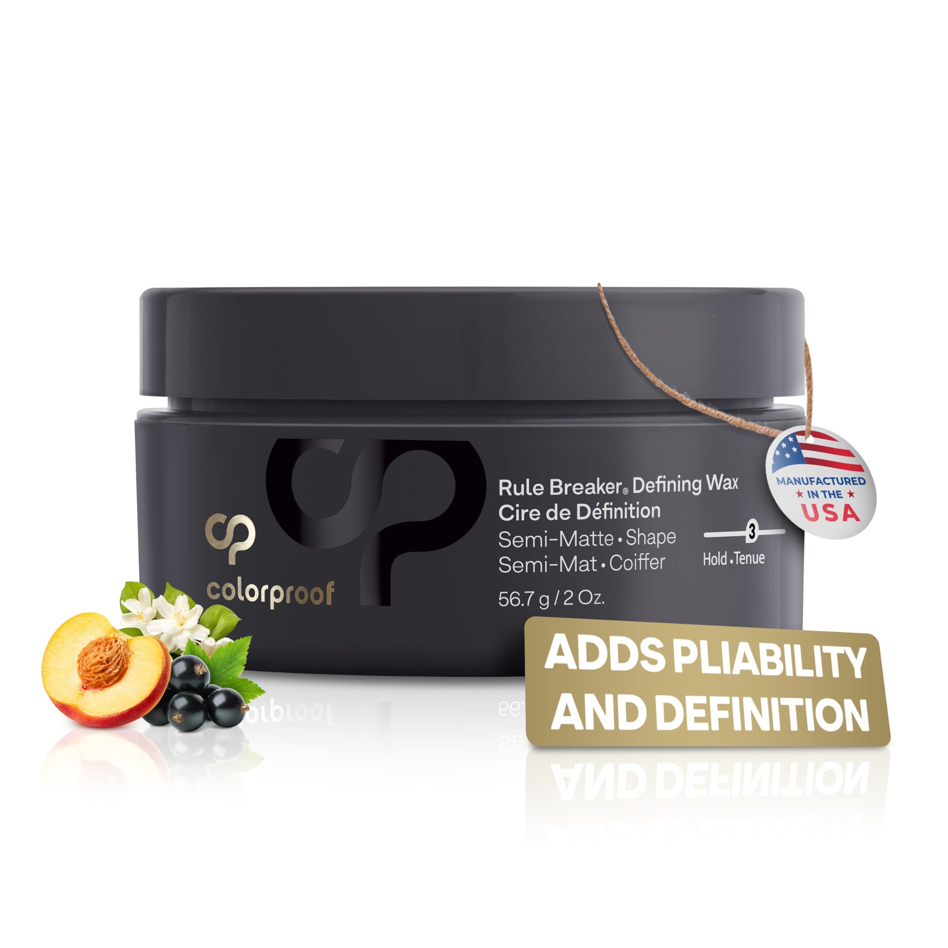White Smoke Colorproof Rule Breaker Defining Hair Wax 2 Fl. Oz. Styling Wax with Black Currant, Jasmine & Peach Scent, Heat and Color-Protecting Hair Wax for Men & Women