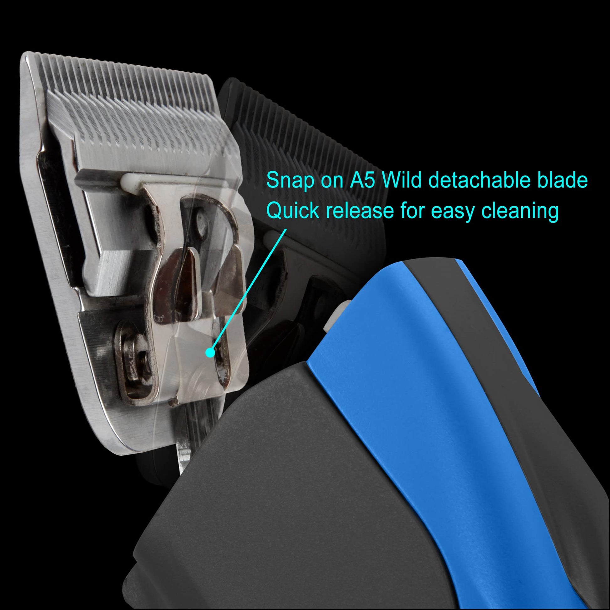 Black FURZONE 7FW 1/8" - 7F Wide Blade for Dog Grooming, Made of Extra Durable Japanese Steel, Compatible with Most Andis, Oster, Wahl A5 Clippers