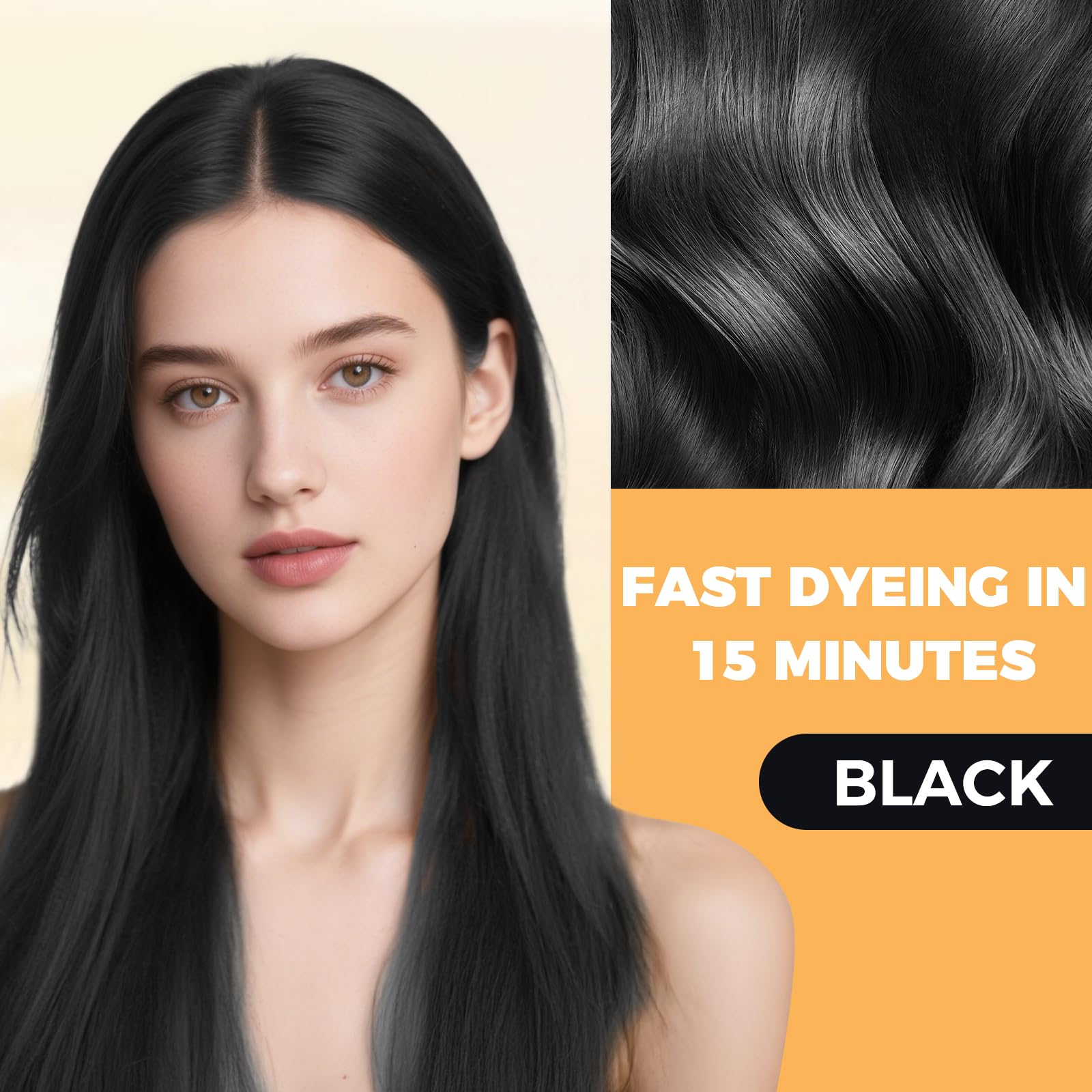 Dark Slate Gray YOURTONE Black Hair Dye Shampoo 3 in 1 for Gray Hair Coverage, Hair Color Shampoo for Women Men, Herbal Ingredients Champu Para Pintar el Cabello (16.9 Oz)