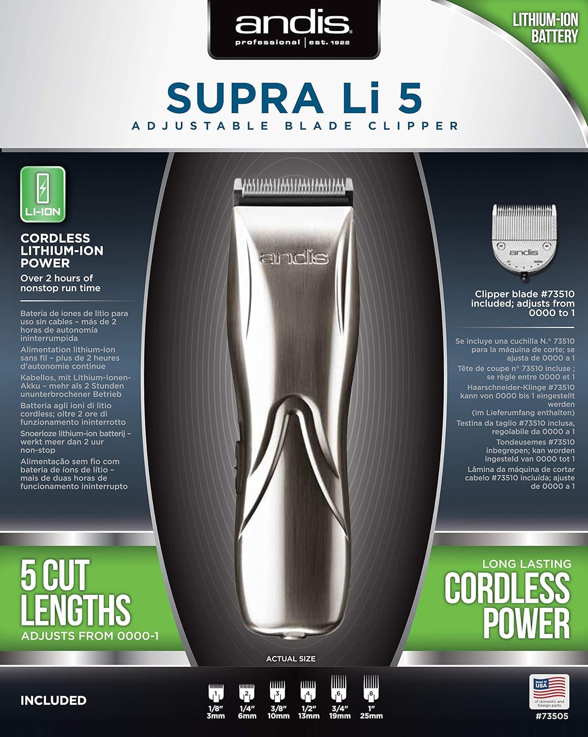 White Smoke Andis Supra Li 5 Adjustable Blade Clipper