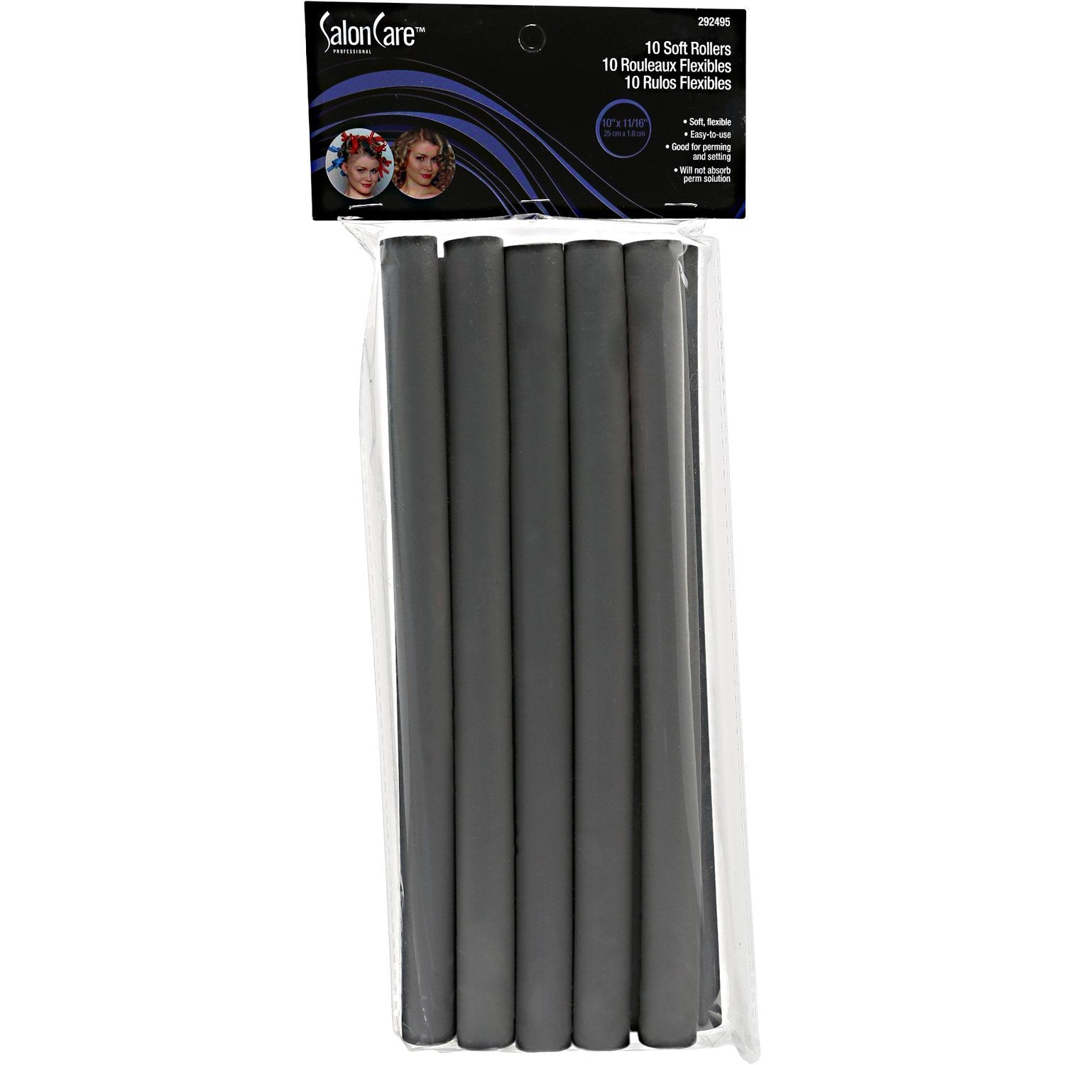 White Smoke Salon Care Soft Rollers 10 Pack 11/16 INCH