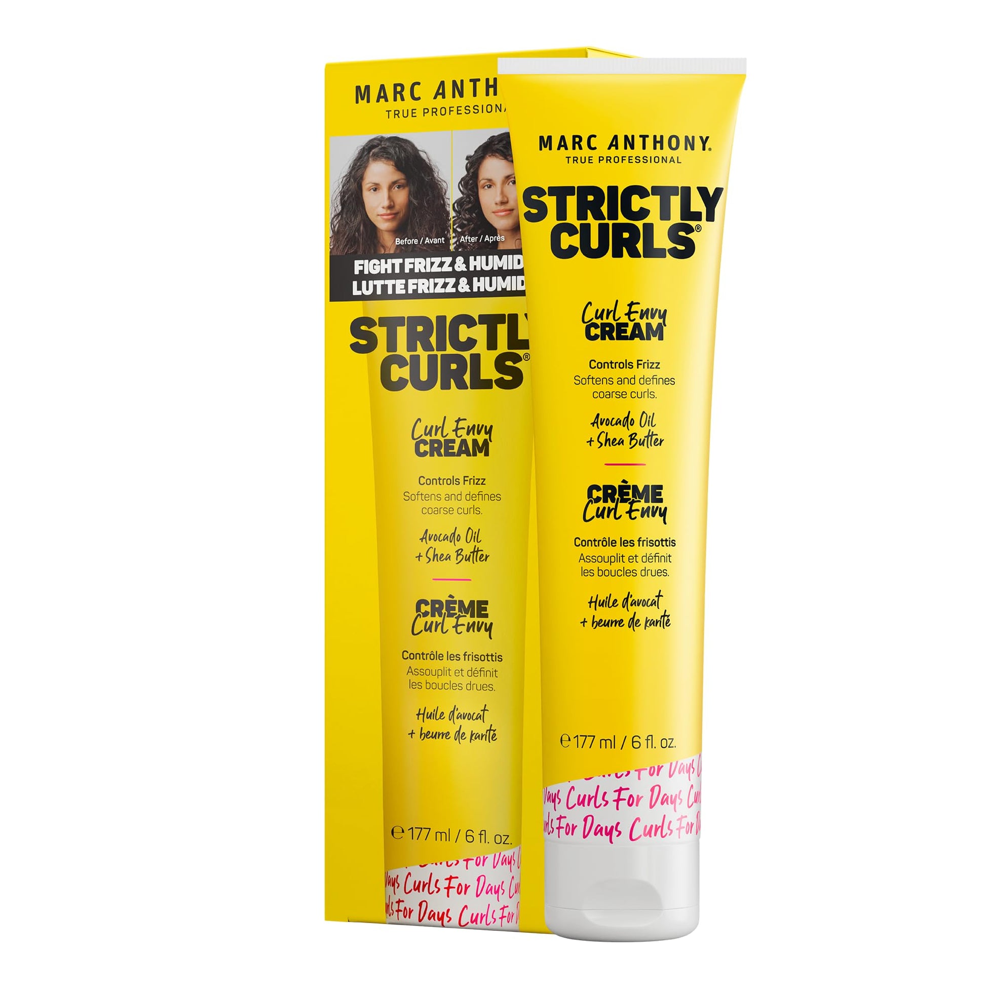Gold Marc Anthony Curl Defining Styling Cream for Curly Hair, Strictly Curls - Moisturizing Hair Defining Cream Softens & Detangles Coarse, Frizzy Curls with Shea Butter - Styling Product Reduces Frizz