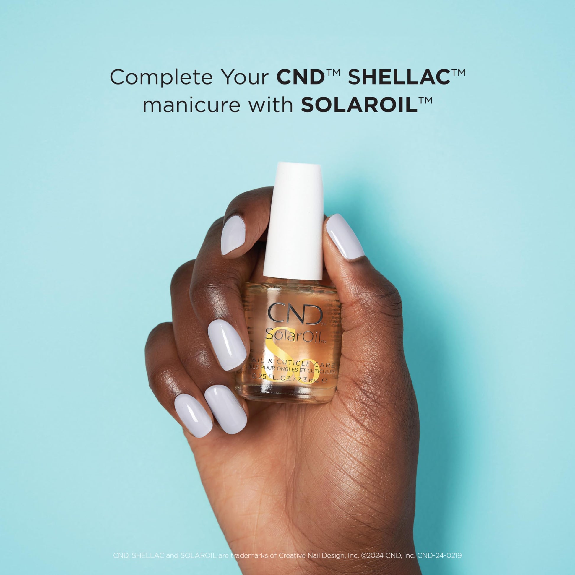 Powder Blue CND Shellac Gel Nail Polish, Long-lasting Nail Paint Color with Curve-hugging Brush, 125 Lilac longing, 0.25 fl oz