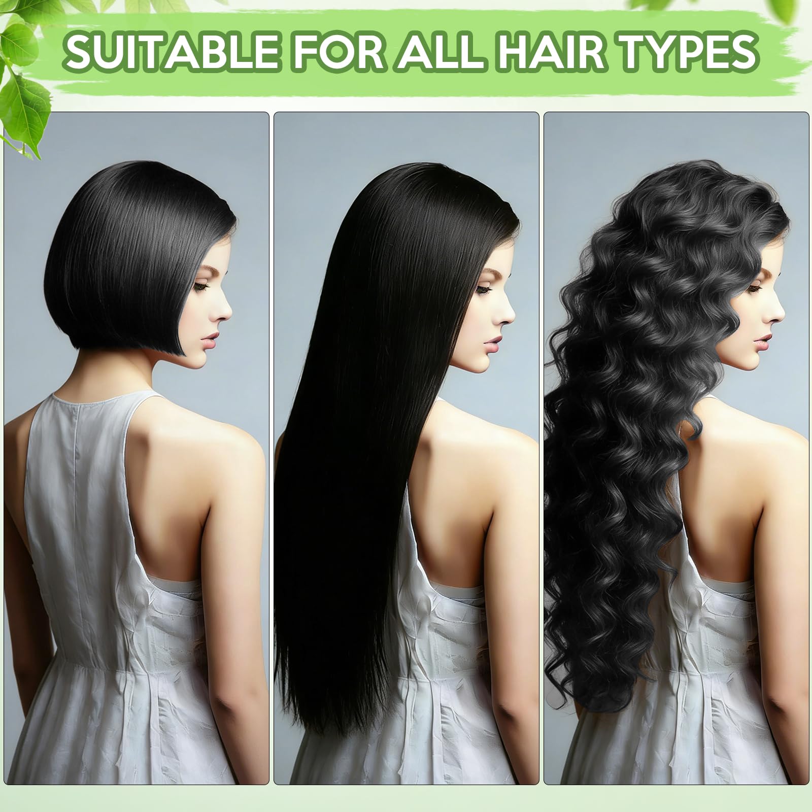 Black GDRFNP Black Hair Dye Shampoo 3 in 1, Herbal Shampoo Hair Dye for Women Men, Grey Coverage Shampoo 16.9fl oz