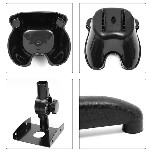 White Smoke Fichiouy Mobile Shampoo Basin Sink Stand with Height Adjustable, Portable Large Salon Hair Hairdressing Back Wash Shampoo Bowl Deep Basin Hair Washing Sink