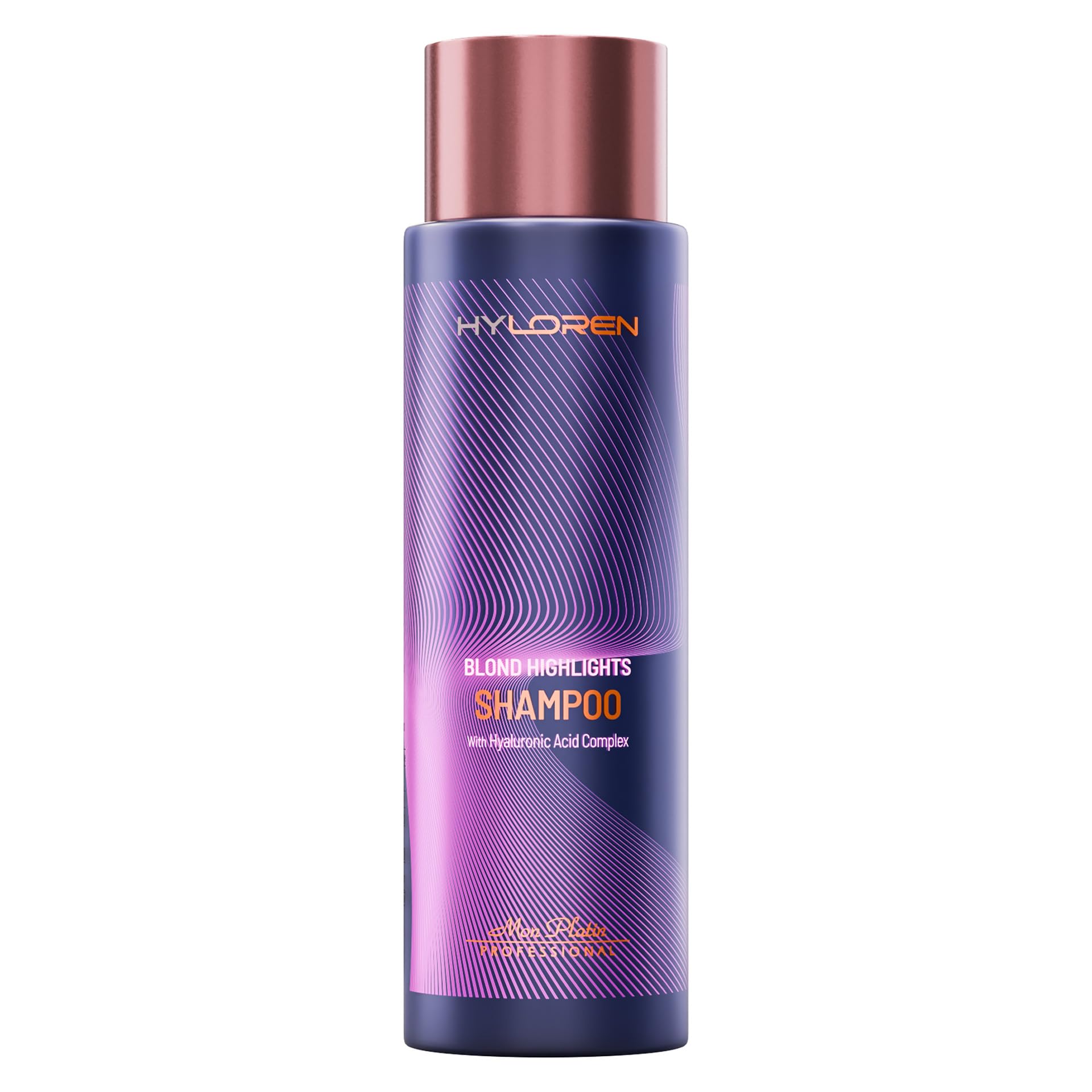 Slate Gray Mon Platin Professional HYLOREN Blond Hair Shampoo with Hyaluronic Acid for Blond & Highlighted Hair, Shampoo for Blond Hair, SLS/SLES Free, Moisturizing Shampoo, Purple Shampoo, 500ml