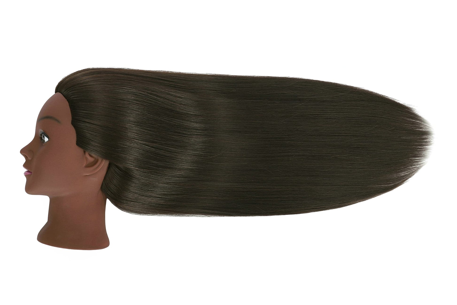 Black QACIEH 30 Inch 80% Real Human Hair Mannequin Head with Stand for Hairdresser Practice Manikin Cosmetology Doll Training Head Braiding Styling Curling Cutting Display