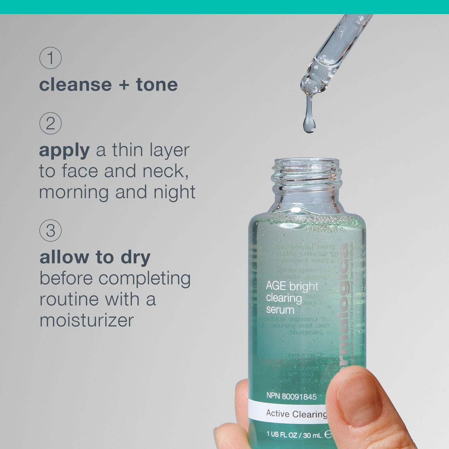 Gray Dermalogica Age Bright Clearing Serum (1 Fl Oz) Anti-Aging Face Serum with Salicylic Acid - Promotes Smoother, Clearer, Brighter, and More Even Skin