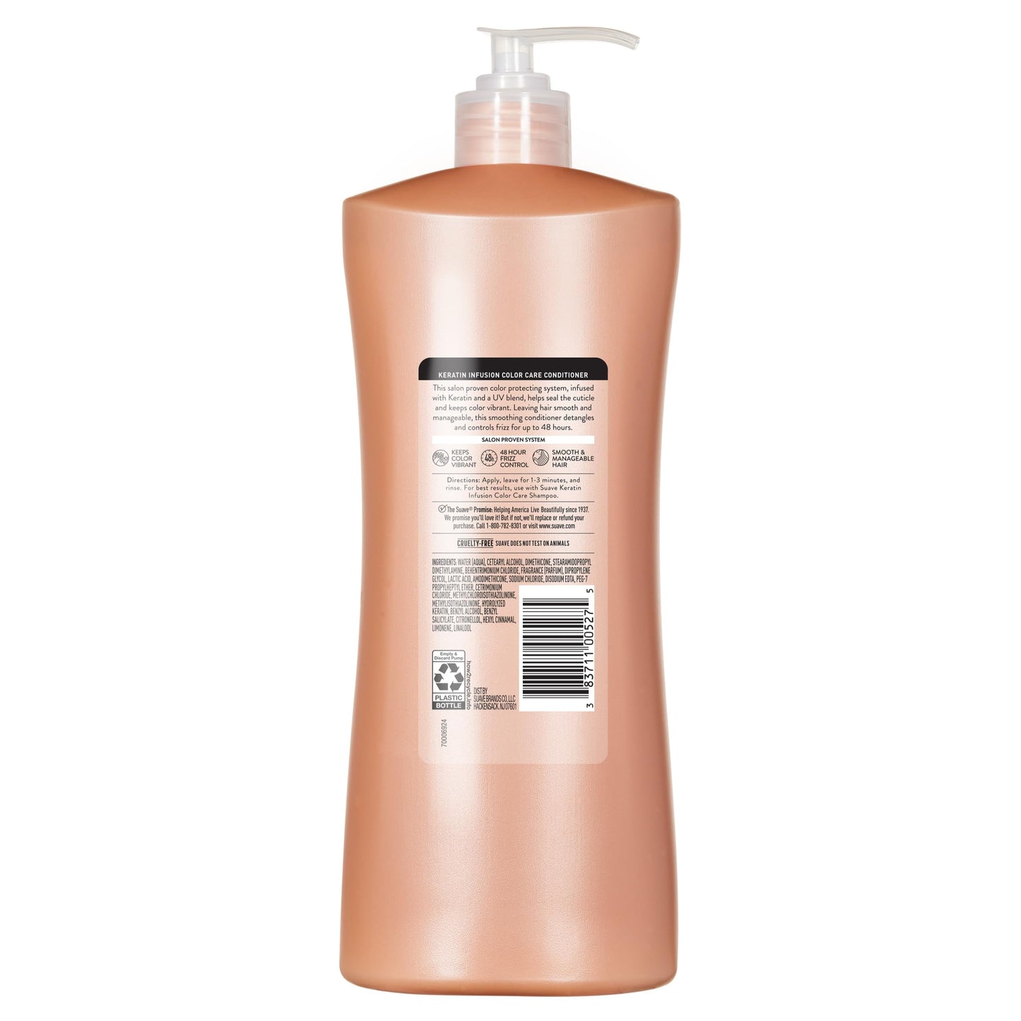 White Smoke Suave Keratin Infusion Color Care Conditioner for Color-Treated Hair, Anti Fade + 48HR Frizz Control, Smooths & Boosts Shine, 28 FL OZ Pump, 4 Count