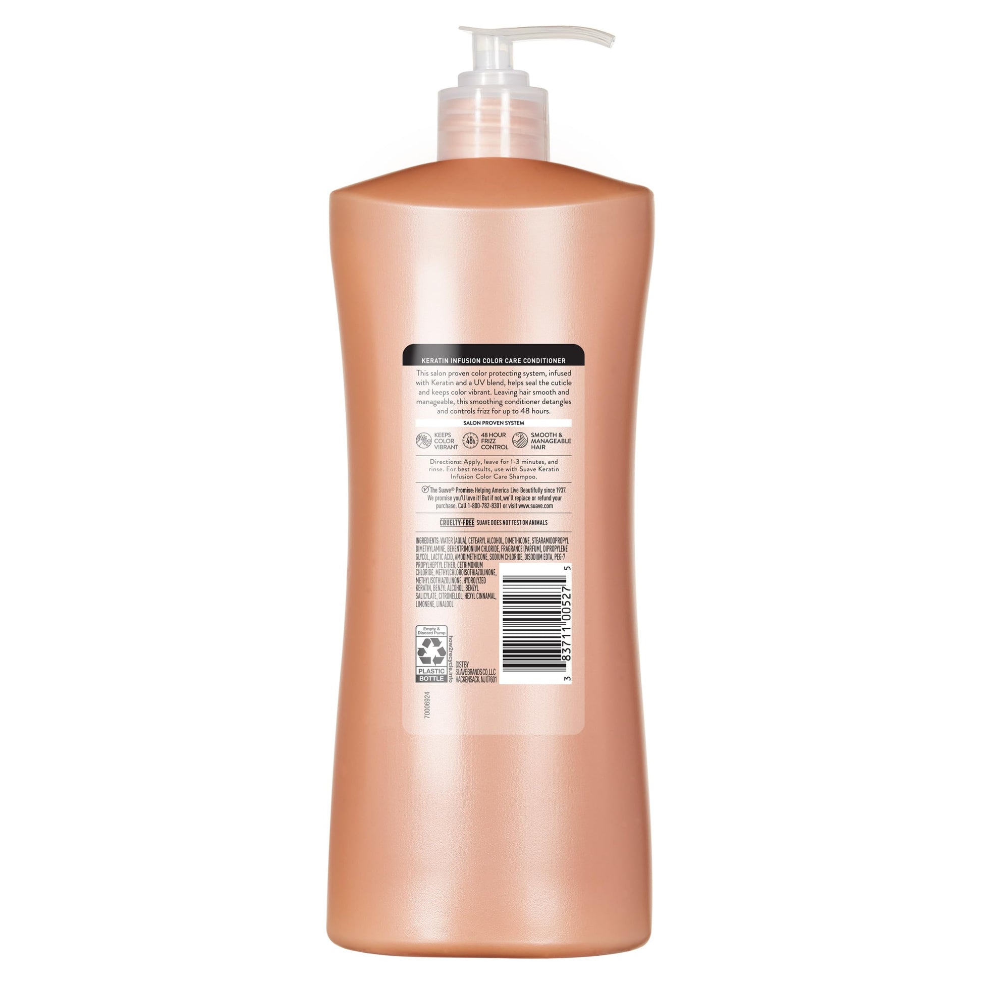 White Smoke Suave Keratin Infusion Color Care Conditioner for Color-Treated Hair, Anti Fade + 48HR Frizz Control, Smooths & Boosts Shine, 28 FL OZ Pump, 4 Count