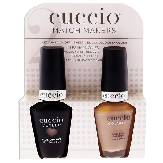 Lavender Match Makers Set - See You Latte by Cuccio Colour for Women - 2 Pc 0.44oz Veneer Soak Of Gel Nail Polish, 0.43oz Colour Nail Polish