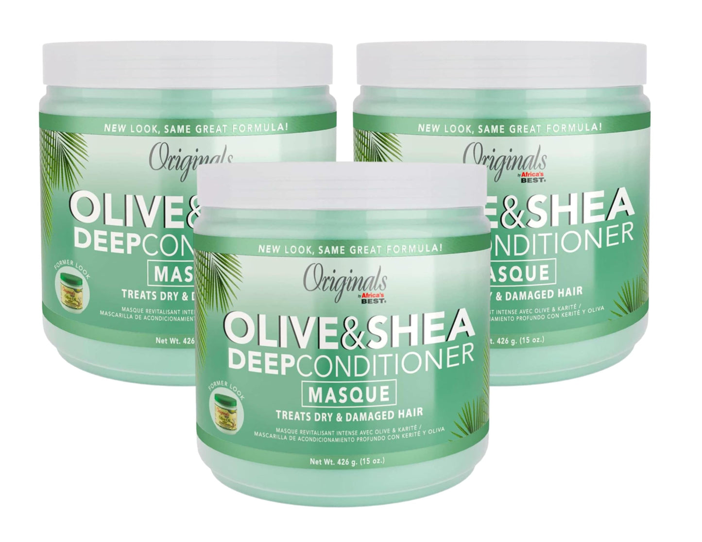 White Smoke Africas Best Conditioner Originals Olive Oil Deep 15 Ounce Jar (443ml) (3 Pack)