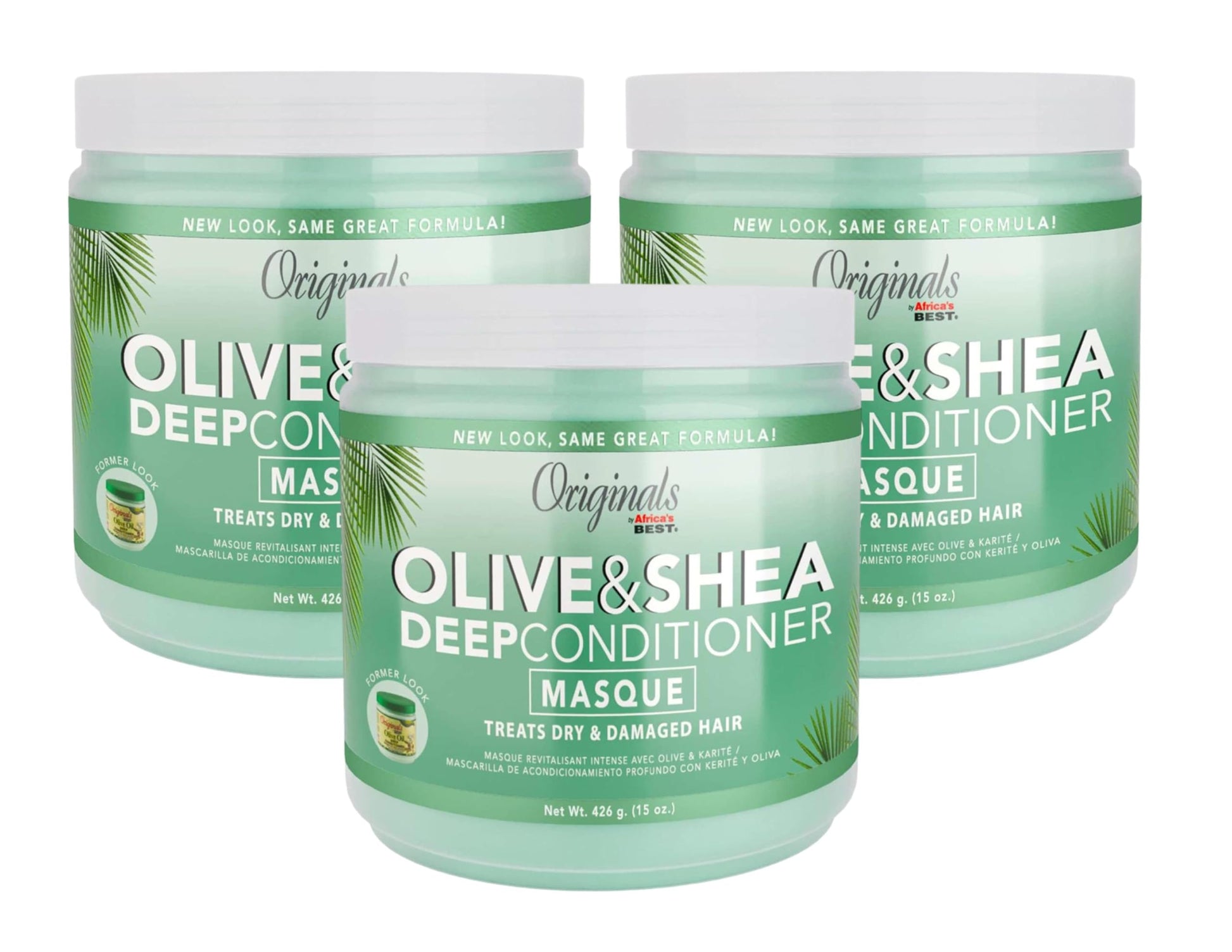 White Smoke Africas Best Conditioner Originals Olive Oil Deep 15 Ounce Jar (443ml) (3 Pack)